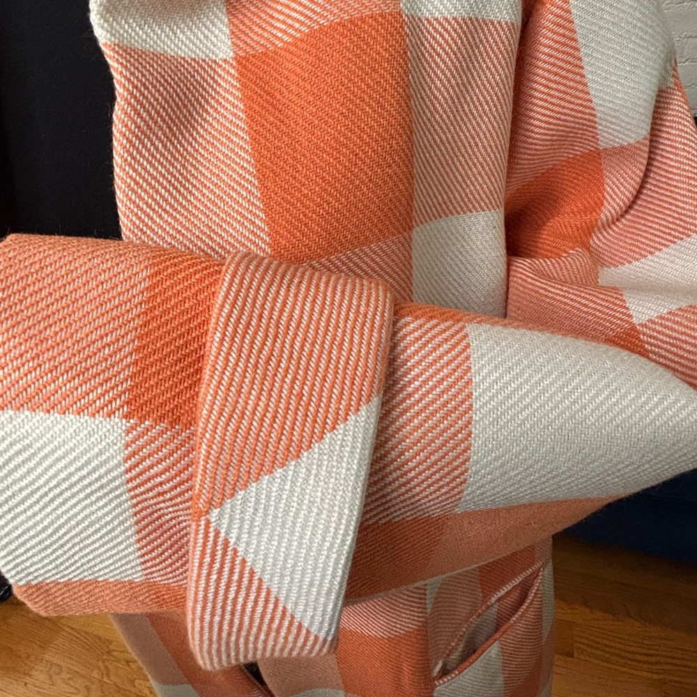 Scoop Orange Plaid /Buffalo Check Long Coat - Size 16/18 - Picture 6 of 7